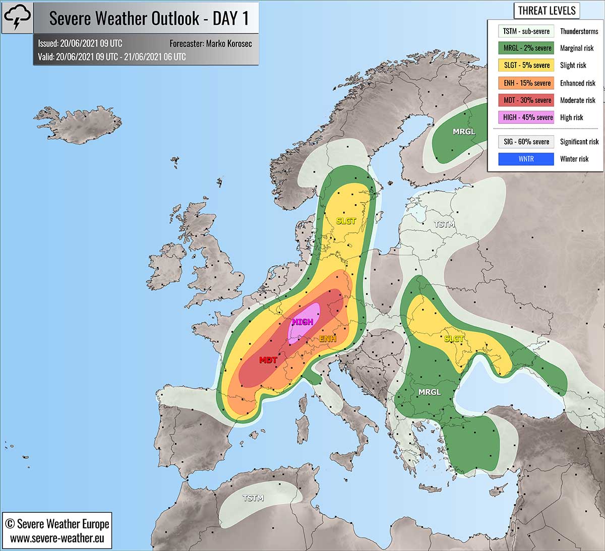 weather forecast europe june20th 2021