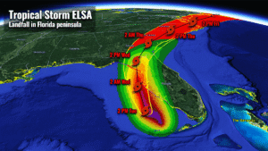 atlantic hurricane season 2021 tropical storm elsa florida landfall