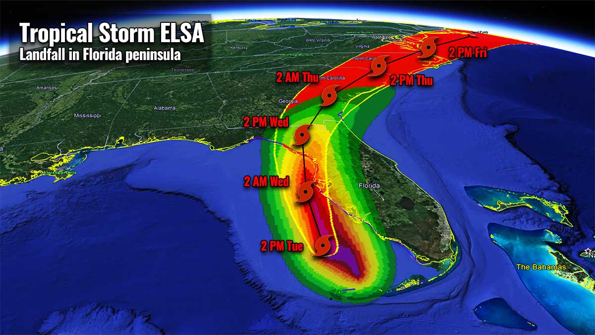 Millions along the west coast of Florida under warning as Tropical Storm Elsa could become the