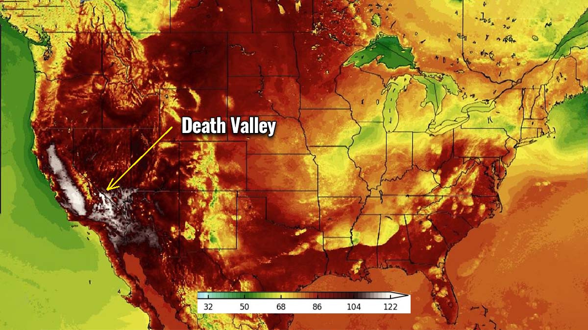 heat dome record breaking heatwave death valley california