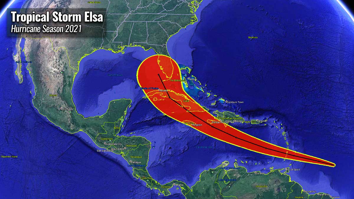 hurricane season 2021 tropical storm elsa caribbean path