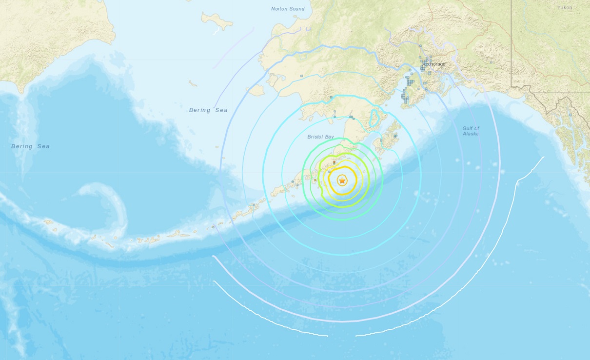 powerful earthquake alaska tsunami quake map