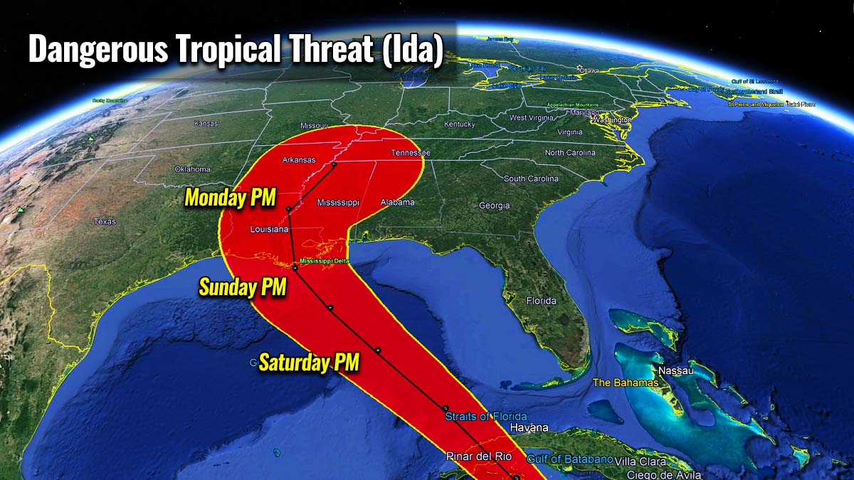 Ida, the 9th Storm of the Atlantic Hurricane Season Likely to Impact US Gulf Coast as a