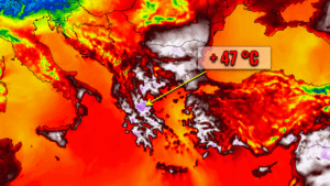 extreme record heatwave greece