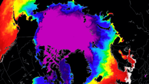 arctic sea ice concentration minimum extent temperature anomamly