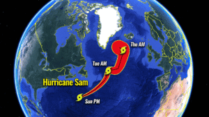 atlantic hurricane season 2021 extratropical storm sam iceland