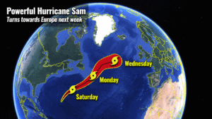 atlantic hurricane season 2021 most powerful storm sam bermuda europe