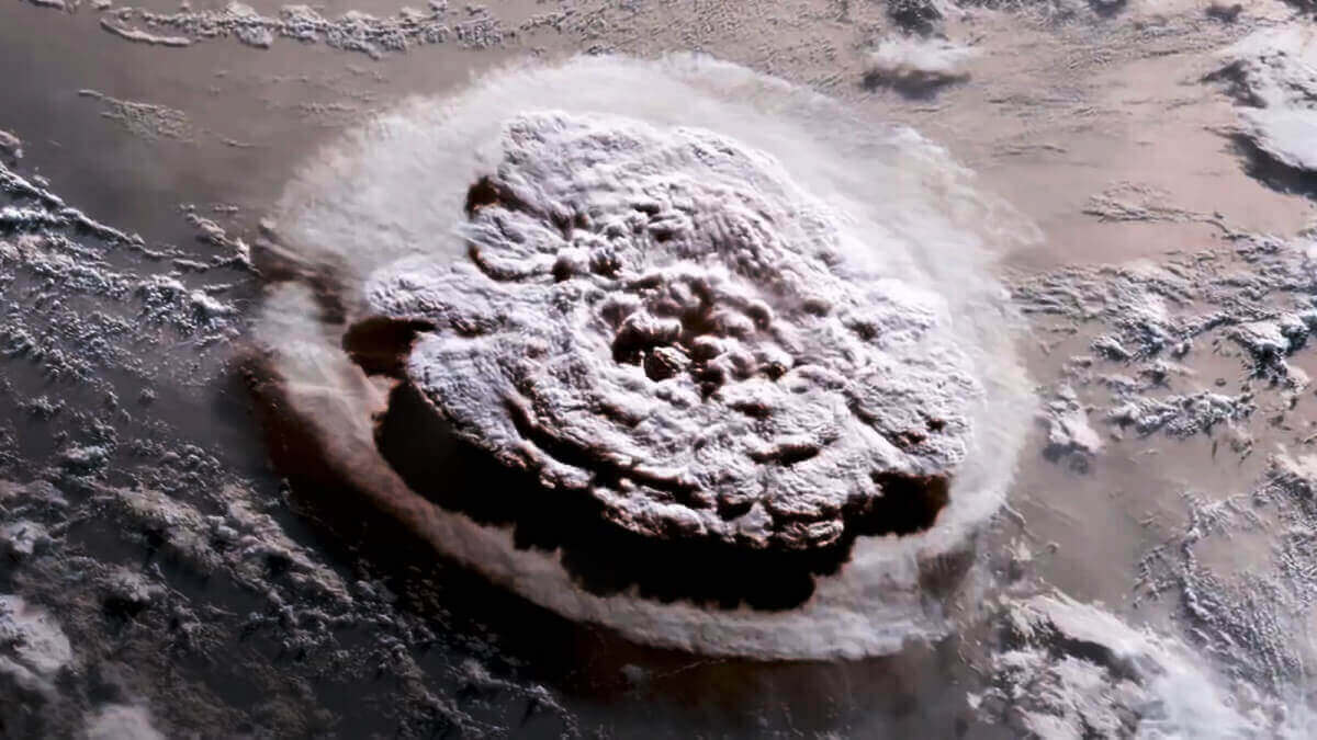 massive volcano eruption tonga explosion january shockwave tsunami sulphur dioxide stratosphere