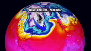 polar vortex 2022 rapid intensification bomb cyclone iceland snow