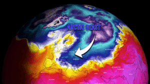 Eastern Europe impacted by an Extreme Arctic Cold Blast and Snow next week, as the southern lobe of the Polar Vortex heads over Russia