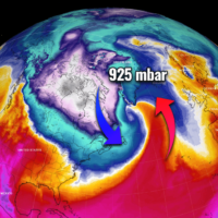 The Nor'Easter Winter Storm Quinlan heads into the North Atlantic on Monday, explosively intensifying into the deepest Bomb Cyclone of the cold season