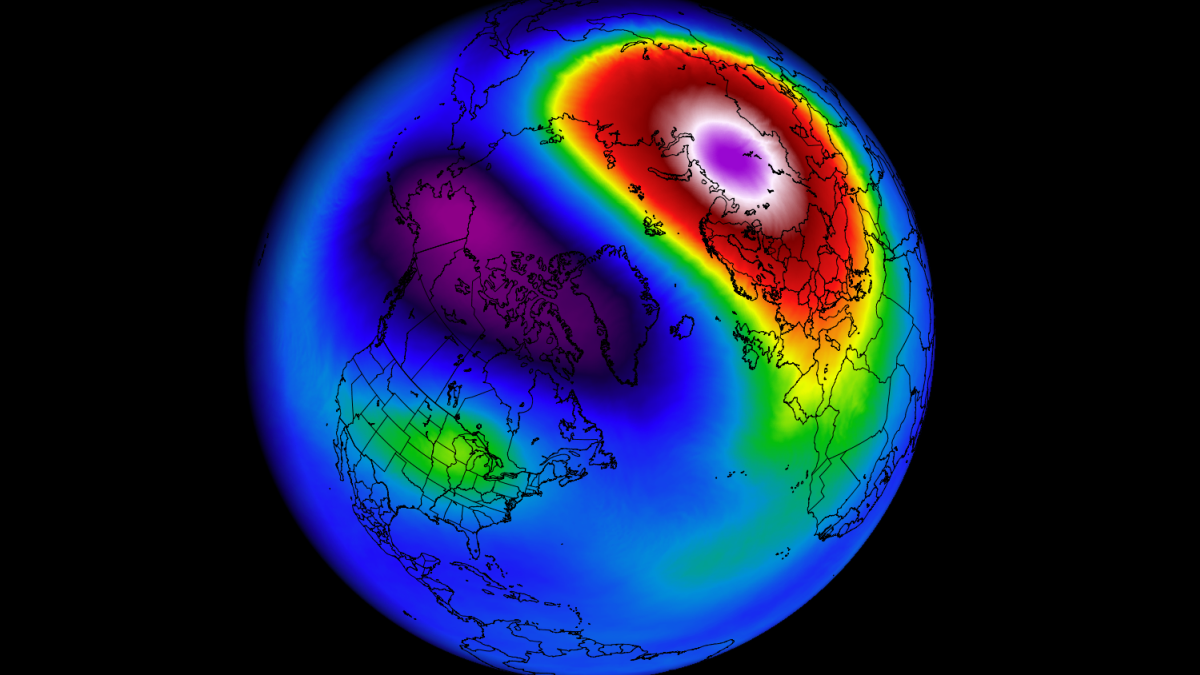 A strong polar vortex collapse event has now begun breaking down the