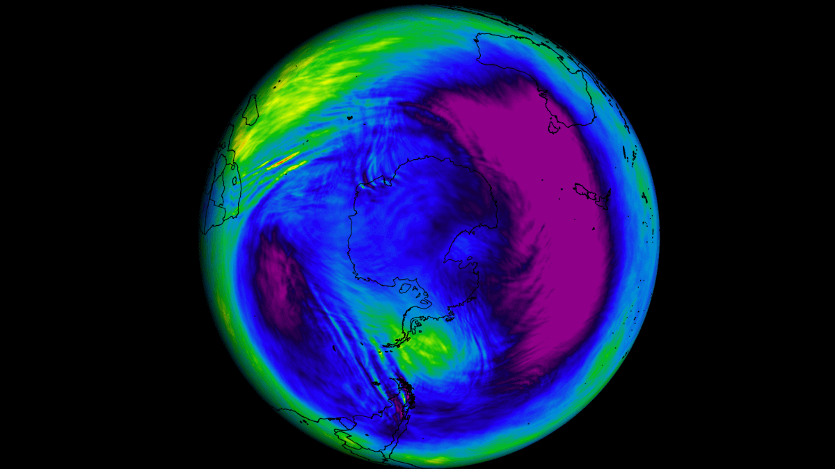 A substantial stratospheric cooling event is now being observed over the Southern Hemisphere following a massive injection of water vapor