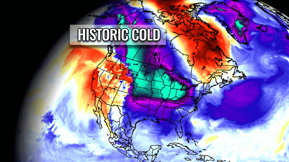 coldest arctic airmass winter season major storm christmas snow forecast united states canada