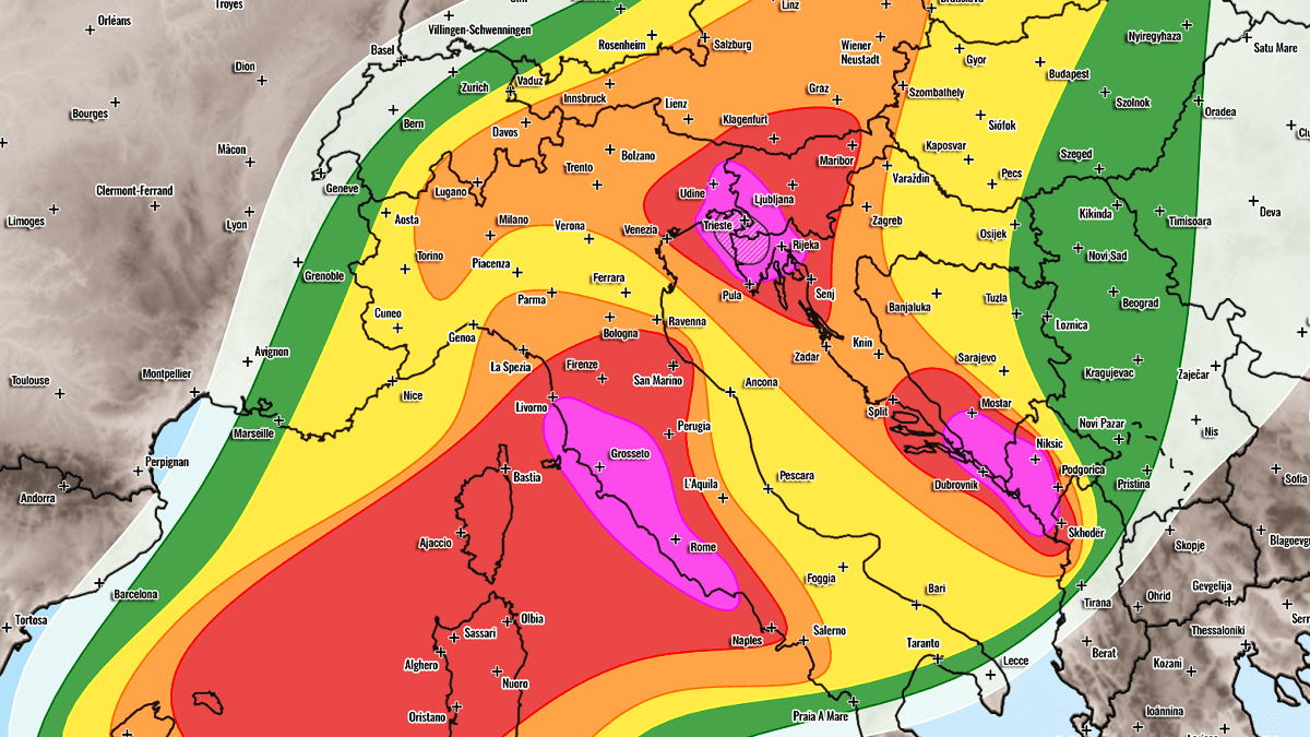 severe weather forecast europe italy slovenia croatia flooding september 10th 2025
