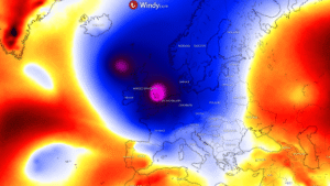 strong low pressure uk england benelux europe october 2025