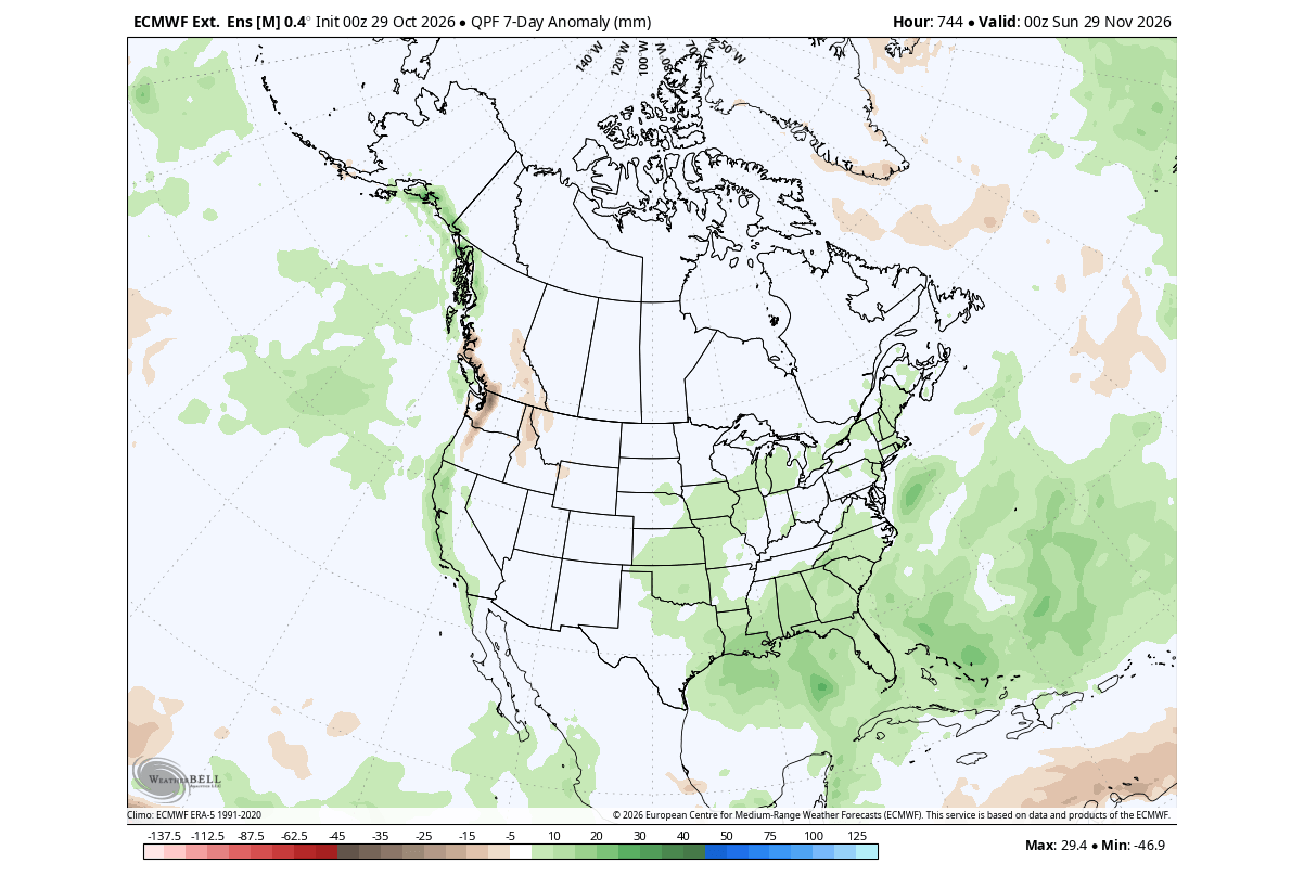 weather-forecast-precipitation-anomaly-late-november-united-states-ecmwf-canada-el-nino-jet-stream