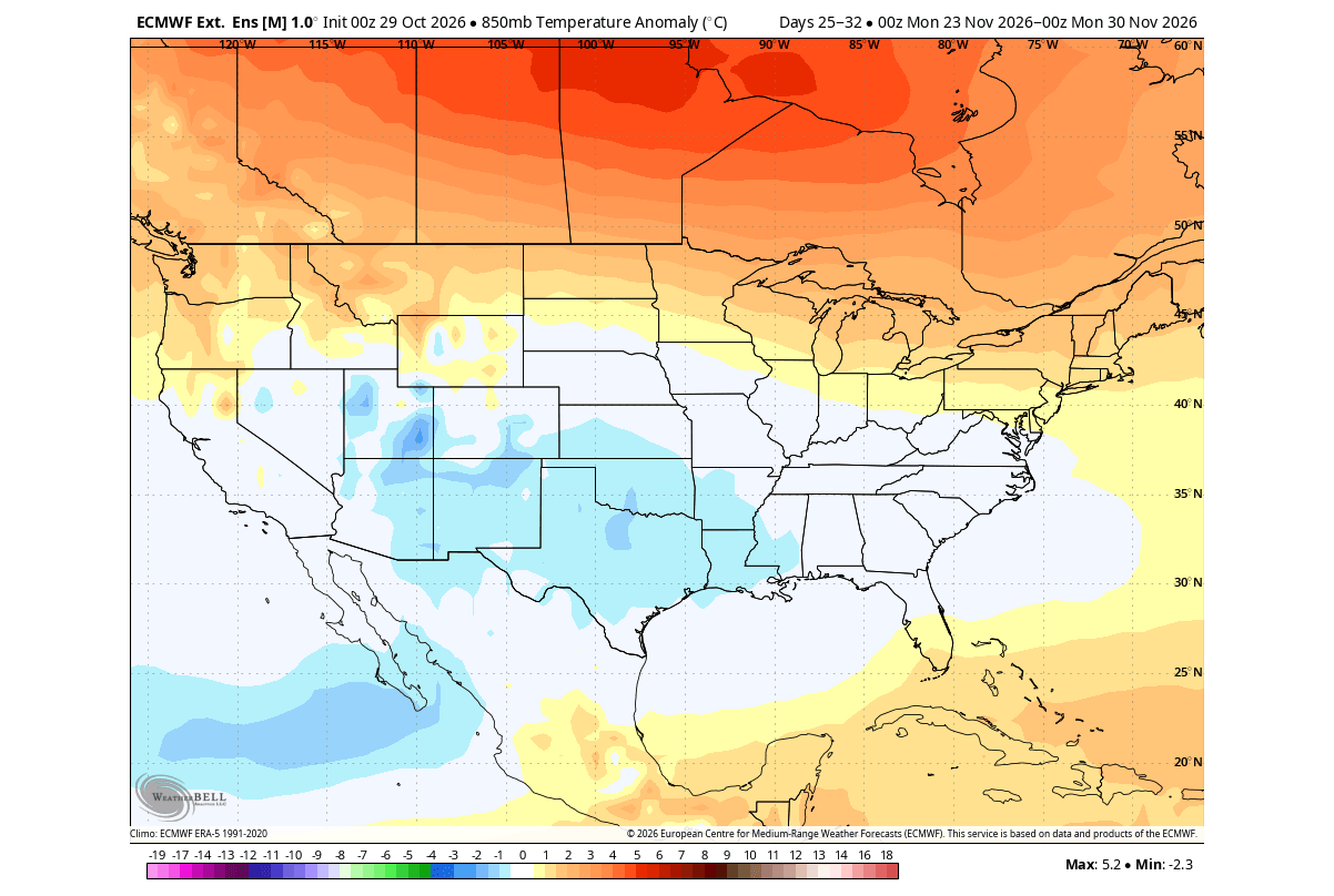 weather-forecast-surface-850mb-temperature-united-states-canada-ecmwf-late-november-10-day-anomaly