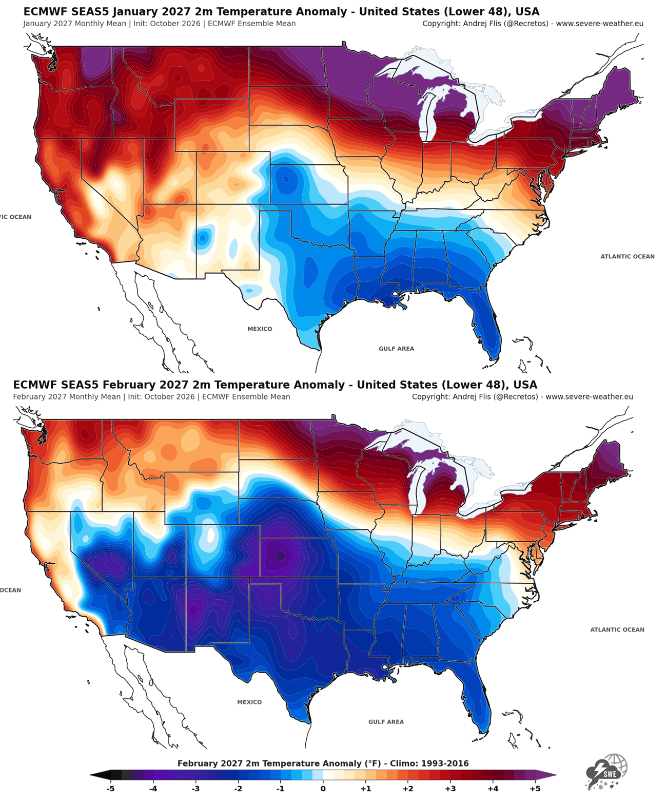 winter-2026-2027-weather-forecast-canada-united-states-tempeature-anomaly-super-el-nino-january-february