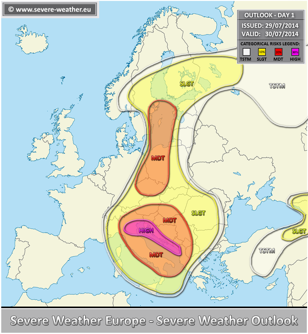 Outlook day 1 (valid 30/07/2014) » Severe Weather Europe