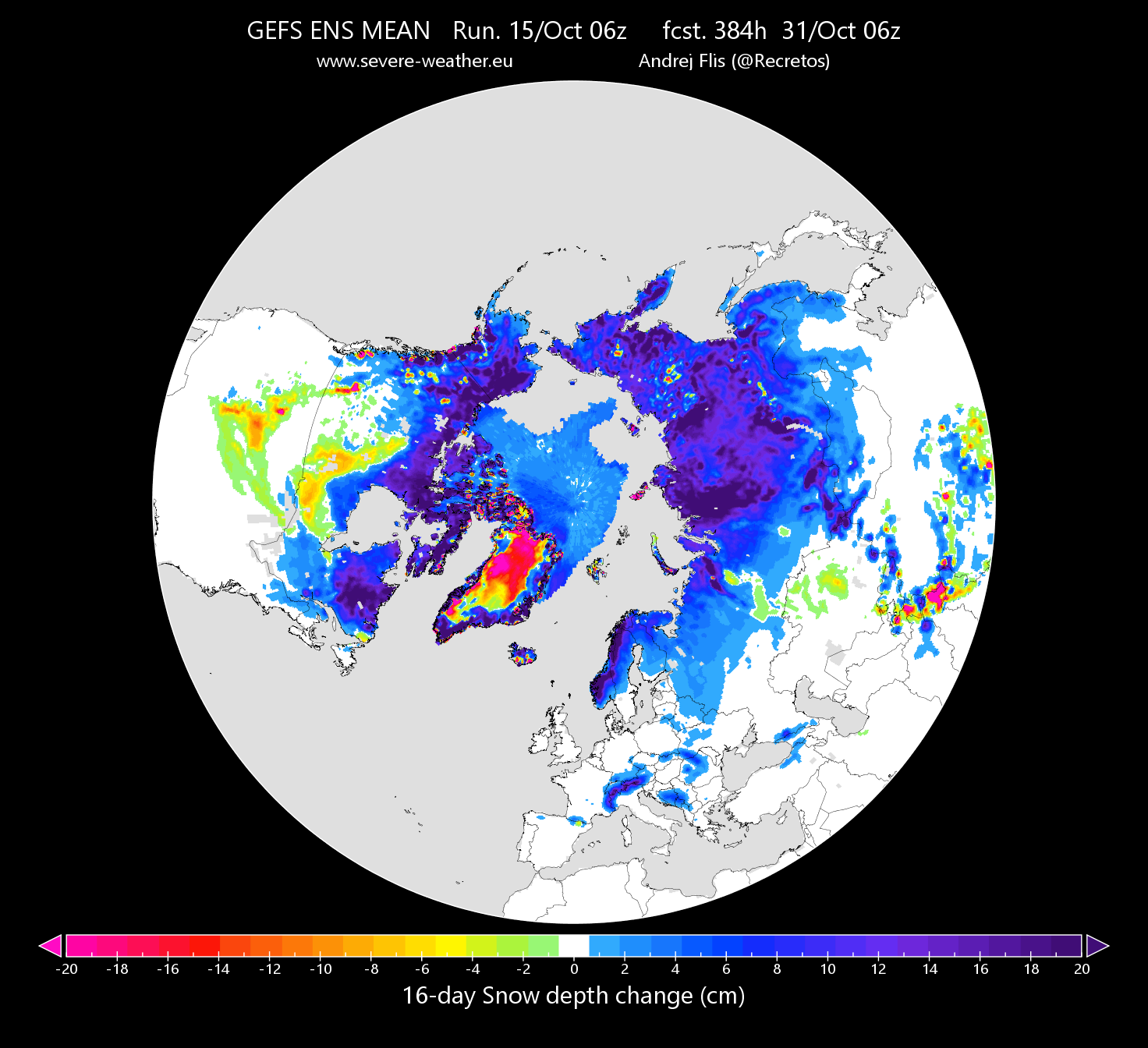 Complete analysis: record snow extent over North America. Eurasia below normal. Winter significance!